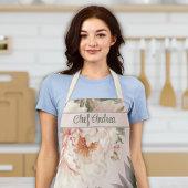 女性の料理ベーキング水カラーフローラ牡丹 エプロン