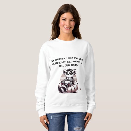 女性の新年の決おもしろい議 スウェットシャツ (正面フル)