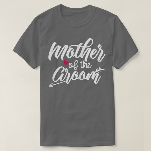 女性の新郎アローの母結婚ハート Tシャツ (デザイン正面)