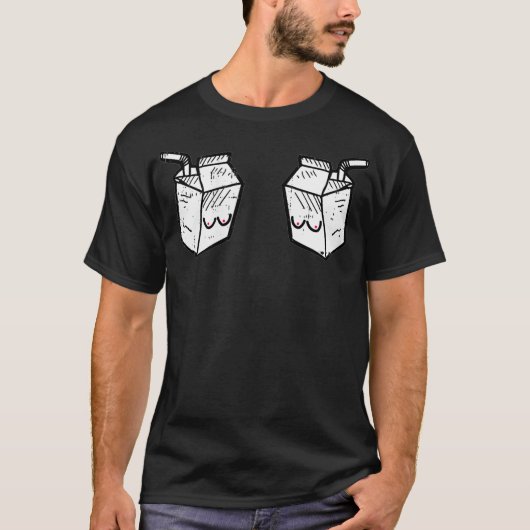 女性の新鮮なミルク授乳ユーモアのある母性M, ママ, 新しいお母さん Tシャツ (正面)