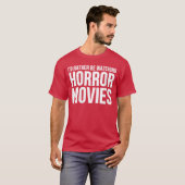 女性の方がホラー映画を見ていたい面白いH Tシャツ (正面フル)