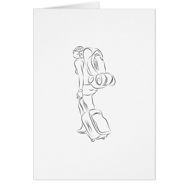 女性の旅行者のスケッチ (正面)