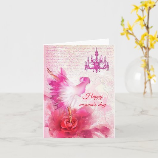 女性の日おめでとう カード (黄色い花)