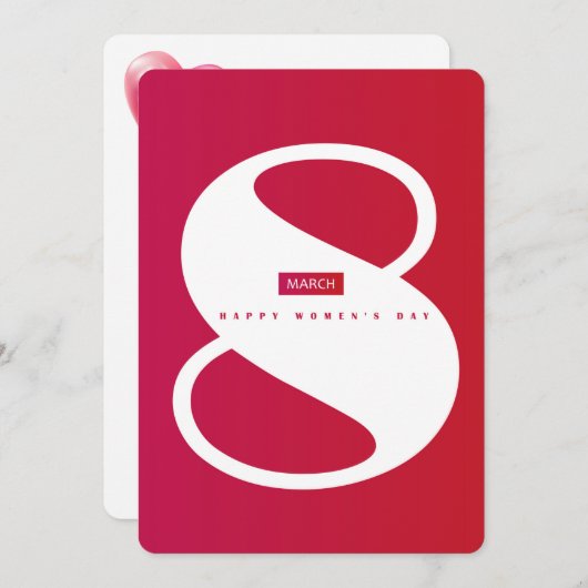 女性の日おめでとう!3月8日国際女性デー シーズンカード (正面/裏面)