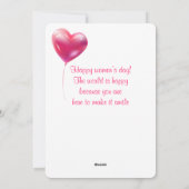 女性の日おめでとう!3月8日国際女性デー シーズンカード (裏面)