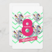 女性の日おめでとう!3月8日 国際的な祝日 シーズンカード (正面/裏面)