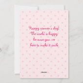 女性の日おめでとう！3月8日 国際的な祝日 シーズンカード (裏面)