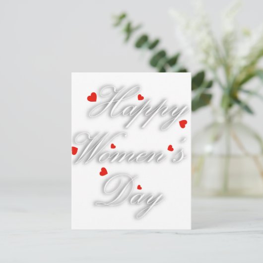 女性の日のあいさつ国際的カード ポストカード (スタンド正面)