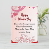 女性の日の強い女性への inspirational 名言 シーズンカード (スタンド正面)