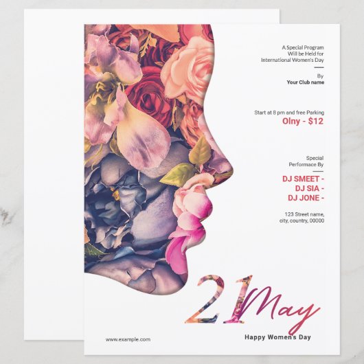 女性の日の招待チラシ (正面/裏面)