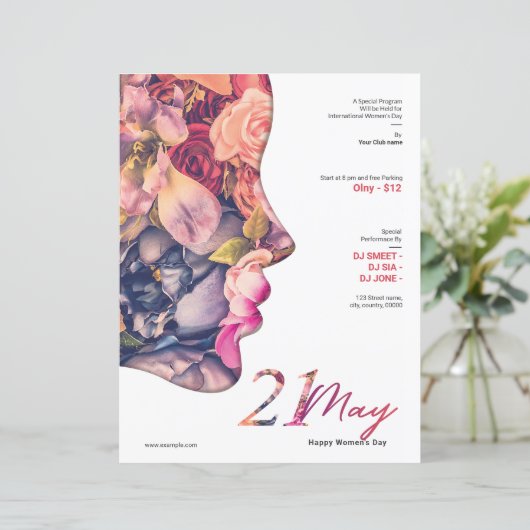 女性の日の招待チラシ (スタンド正面)