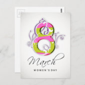 女性の日の花の数8 ポストカード (正面/裏面)