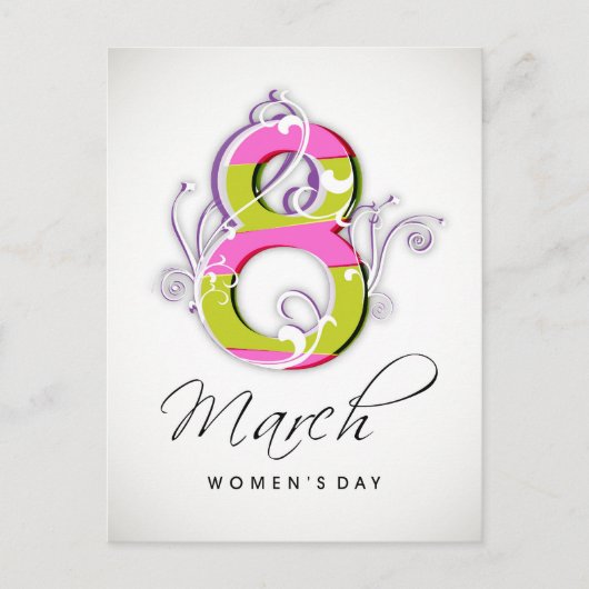 女性の日の花の数8 ポストカード (正面)