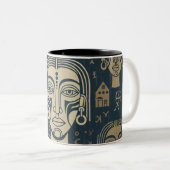 女性の日アフリカのコーヒーマグ ツートーンマグカップ (正面右)