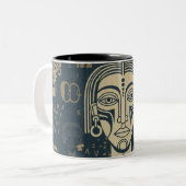 女性の日アフリカのコーヒーマグ ツートーンマグカップ (正面左)