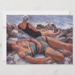 女性の日光浴ビーチ カード