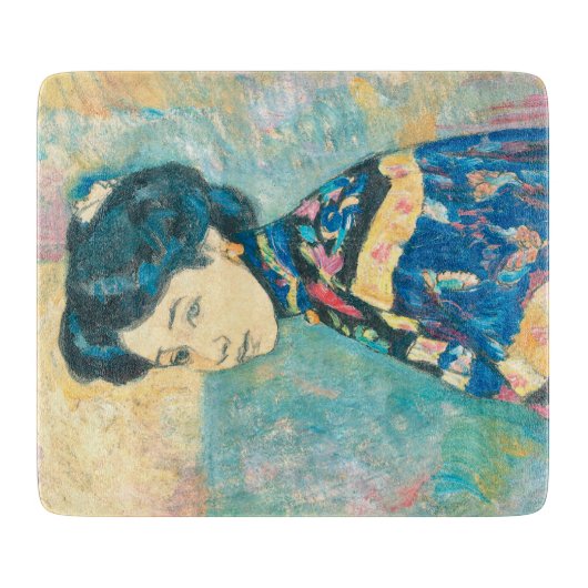 女性の日本のポートレート（藤島武二） カッティングボード (正面)