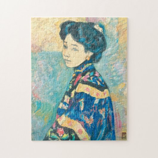 女性の日本のポートレート（藤島武二） ジグソーパズル (縦)