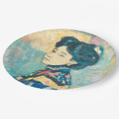 女性の日本のポートレート（藤島武二） ペーパープレート (アングル)