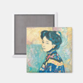 女性の日本のポートレート（藤島武二） マグネット (正面/裏面)