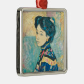 女性の日本のポートレート（藤島武二） メタルオーナメント (右)