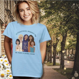 女性の日 | 女性の肖像 ブルー Tシャツ