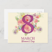 女性の日、3月8日 ポストカード (正面/裏面)