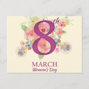 女性の日、3月8日 ポストカード