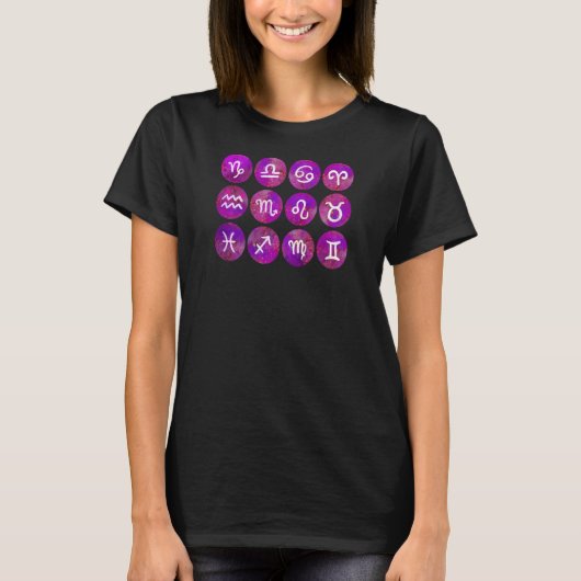 女性の星座占い 占星術 ホロスコープ 女性 ティーン Tシャツ (正面)