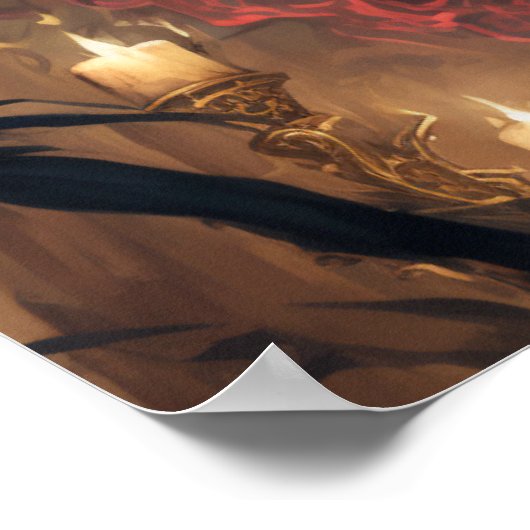 女性の暗いファンタジーアニメアートのポスター ポスター (角)