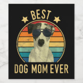 女性の最高の犬のママは今までイタリアングレイハウンド ワインラベル (シングルラベル)