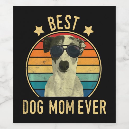 女性の最高の犬のママは今までイタリアングレイハウンド ワインラベル (シングルラベル)