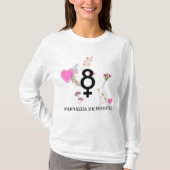 女性の服を着る幸福な女性の日を公平に受け入れる Tシャツ (正面)