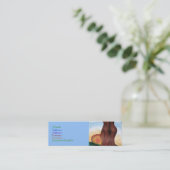 女性の木のプロフィールカード スキニー名刺 (スタンド正面)