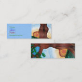 女性の木のプロフィールカード スキニー名刺 (正面/裏面)