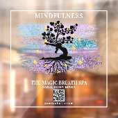 **女性の木の生活の霊気ヨガ瞑想 ウィンドウサイン (シート2)