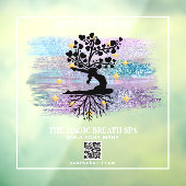 **女性の木の生活の霊気ヨガ瞑想 ウィンドウサイン (シート3)