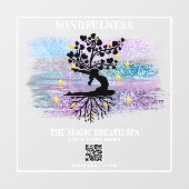 **女性の木の生活の霊気ヨガ瞑想 ウィンドウサイン (シート)