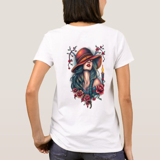 女性の本質：恵み、強み、美しい Tシャツ (裏面)