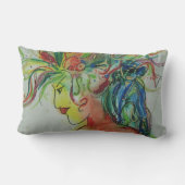 女性の枕を持つ猿 ランバークッション (裏面)