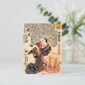 女性の格好をした猫が頭を叩く ポストカード (スタンド正面)