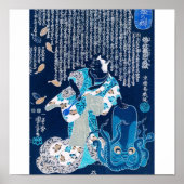 女性の格好をした猫とタコc.1800年代 ポスター (正面)