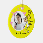 女性の棒の姿のテニスのスターのオーナメント セラミックオーナメント (右)