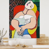 女性の椅子に追加文字 ポスター (キッチン)