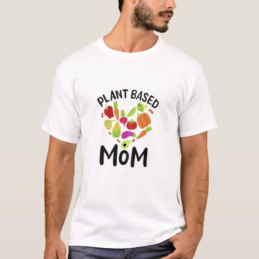 女性の植物ベースのママデザイン、ビーガン Tシャツ (正面)