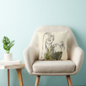 女性の植物ラインアート クッション (椅子)