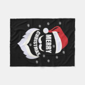 女性の楽しいクリスマス - サンタクロースお父さん Xmas フリースブランケット (正面(横))