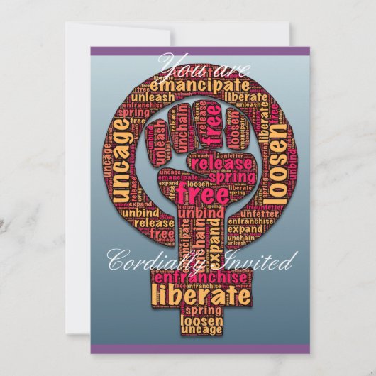 女性の権利が最初に上がった雷-どんな色でも 招待状 (正面)