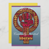 女性の権利が最初に上がった雷-どんな色でも 招待状 (正面/裏面)