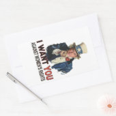 女性の権利に反して 長方形シール (封筒)